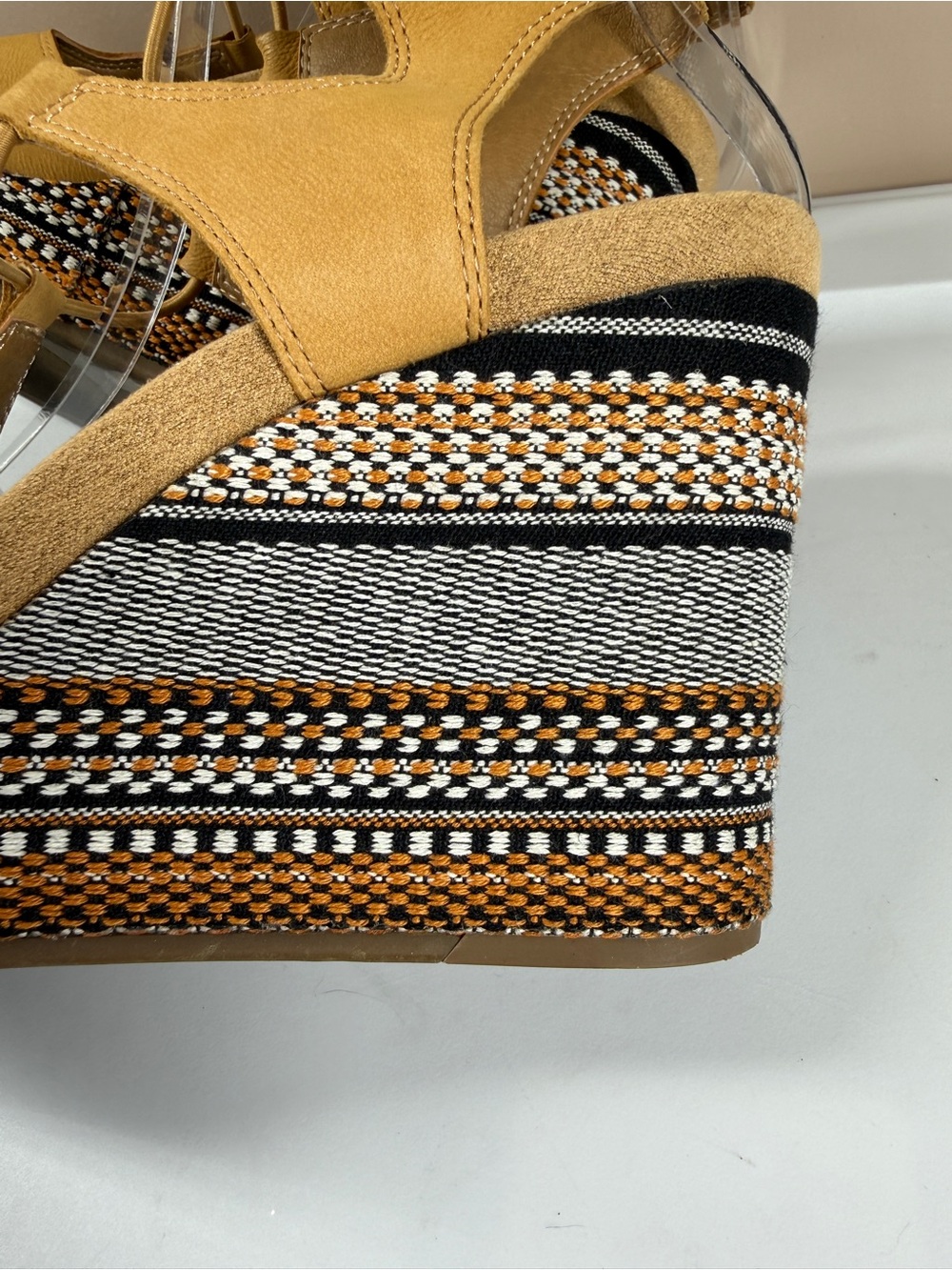 Lucky Brand Yejida 3 Leather Lace Up Platform Wedge Sandals Women's 7.5 - Picture 10 of 14